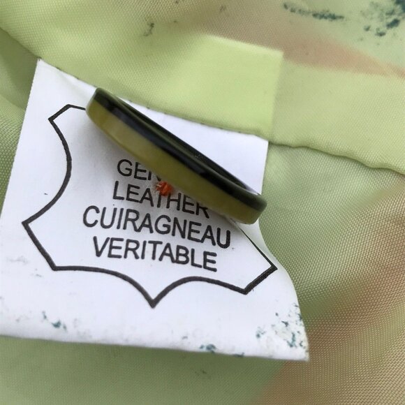 Vtg Lux Imported Turkey Bennys Orange Leather Coat Silk Lined Designer Girls 5 6 - Picture 9 of 16